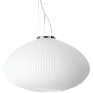 Image of Ideal Lux Plisse Globe Dome Pendant Ceiling Light Chrome 45cm