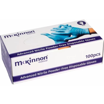 Image of Mckinnon Medical Advanced Nitrile Powder-Free Disposable Gloves Box 100 - Small
