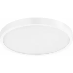 Image of Flush Ceiling Light White Shade White Plastic Remote Control Bulb LED 14W Incl