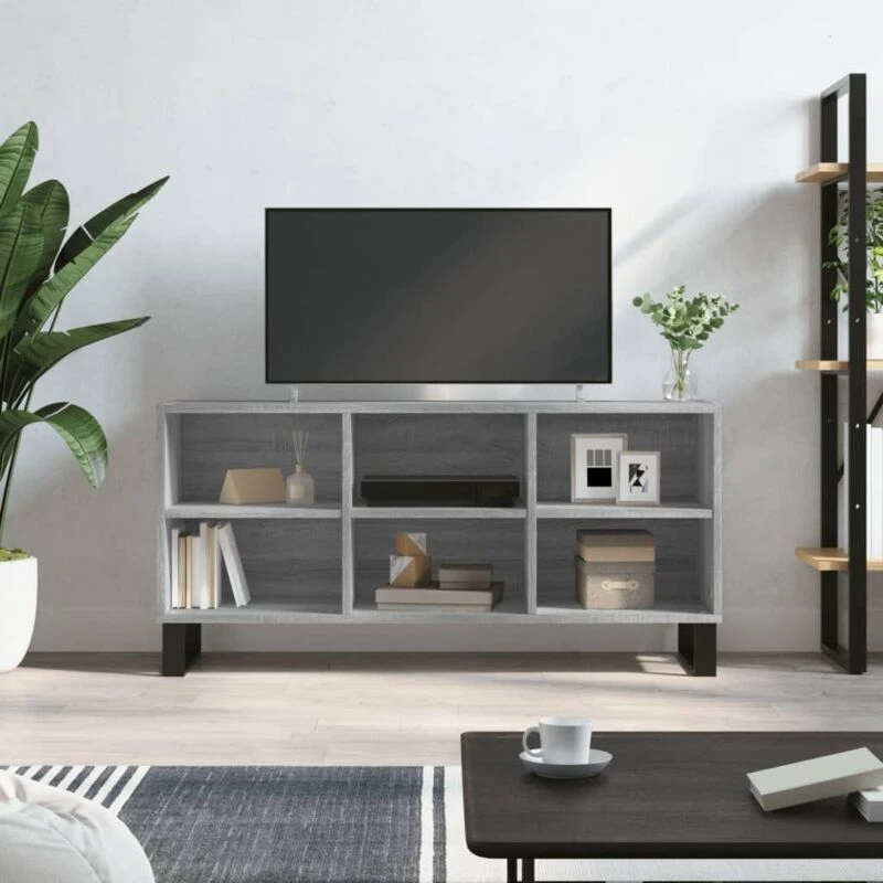 Image of Vidaxl TV Cabinet Grey Sonoma 103.5X30X50 Cm Engineered Wood, Grey 827002