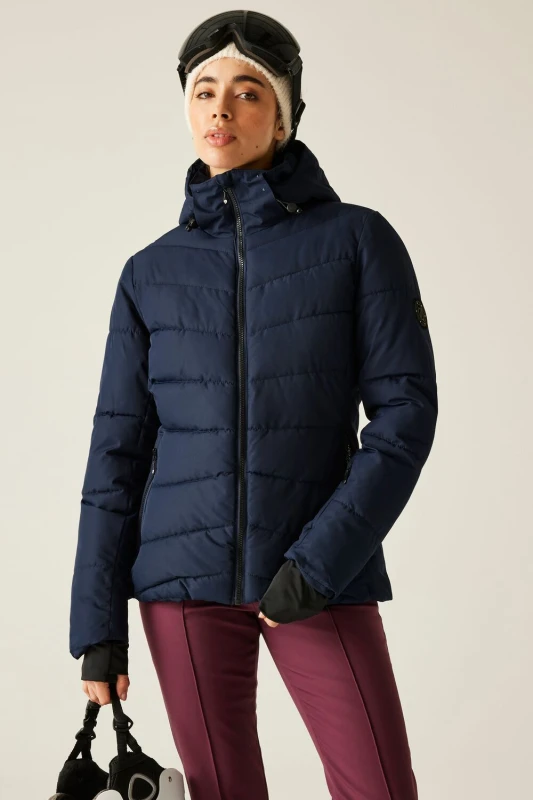 Image of Dare 2b Womens Glacial Waterproof Insulated Padded Ski Jacket in Navy Size: 10 Navy Female 10