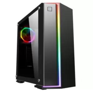 Image of GameMax Starlight ARGB Gaming Case w/ Glass Window ATX Rainbow Strip Front ARGB Rear Fan ARGB PWM Hub IR Remote Control Black