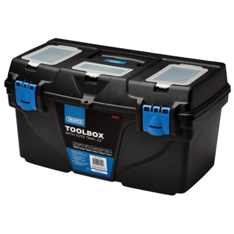 Image of Draper Draper - 22' plastic toolbox with tray Plastic Toolboxes with Tote Tray 24201