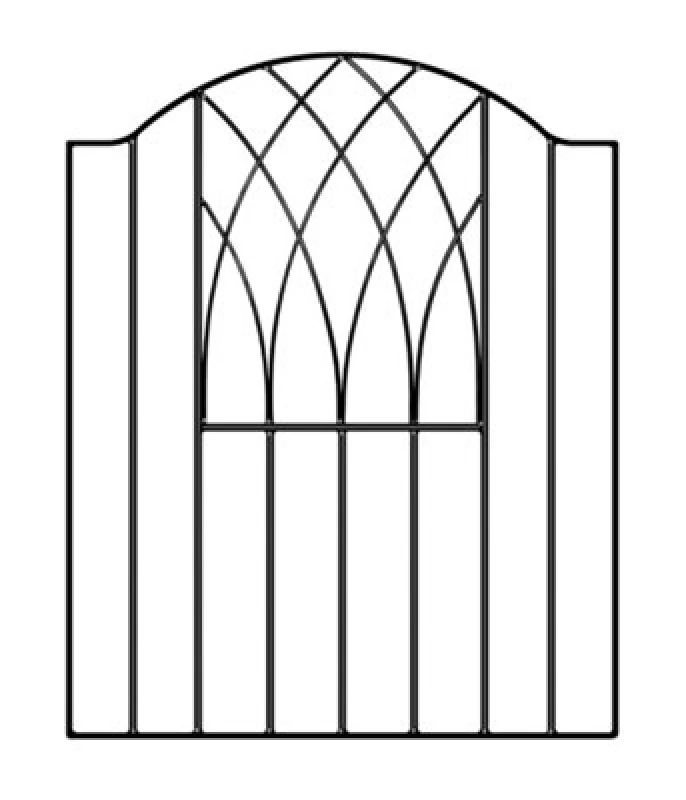 Image of Burbage Iron Craft Abbi Metal Low Bow Top Garden Gate 880mm Gap X 942mm High Vesb
