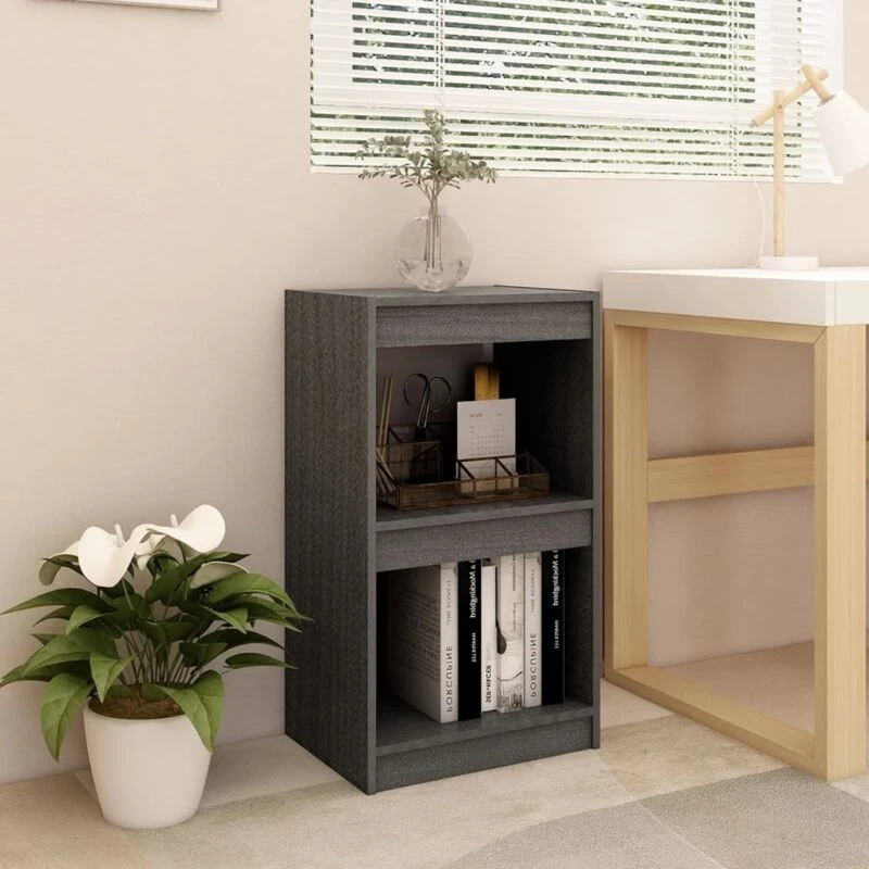 Image of VIDAXL Vidaxl - Book Cabinet Grey 40x30x71.5cm Solid Pinewood 8720286608357