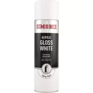 Image of SIMP18D Acrylic White Gloss Spray Paint - 500ML