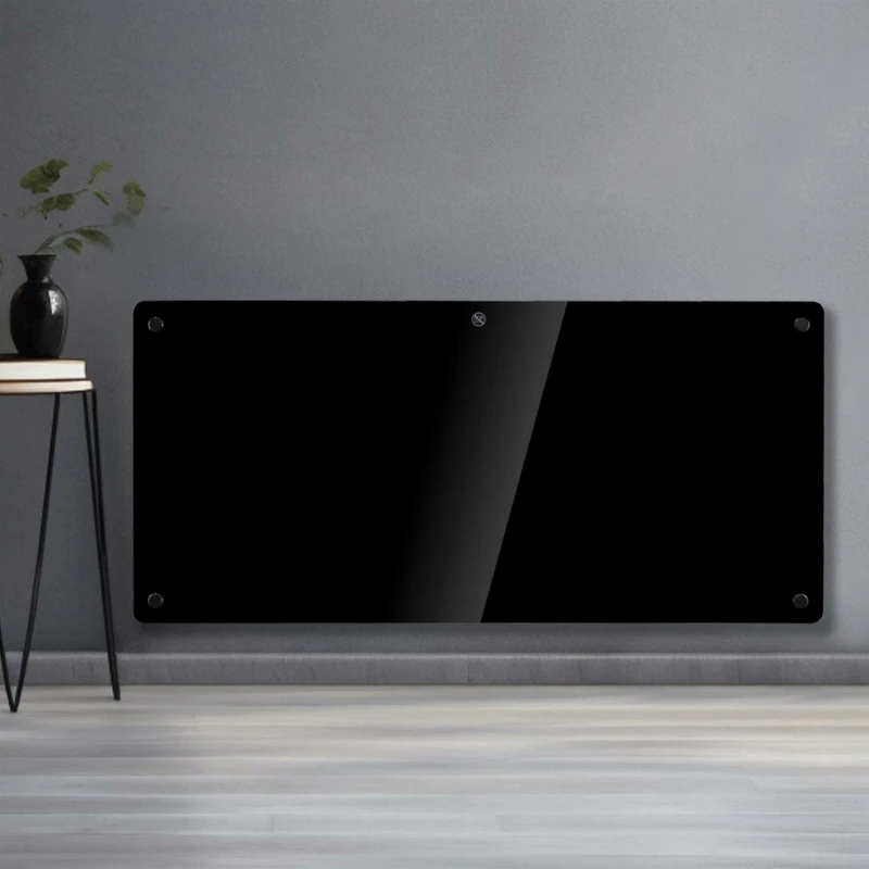 Image of Electric Glass Panel Heater Wall Mounted 2000W Thermostat And Timer - Black GPH2B