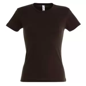 Image of SOLS Womens/Ladies Miss Short Sleeve T-Shirt (L) (Chocolate)