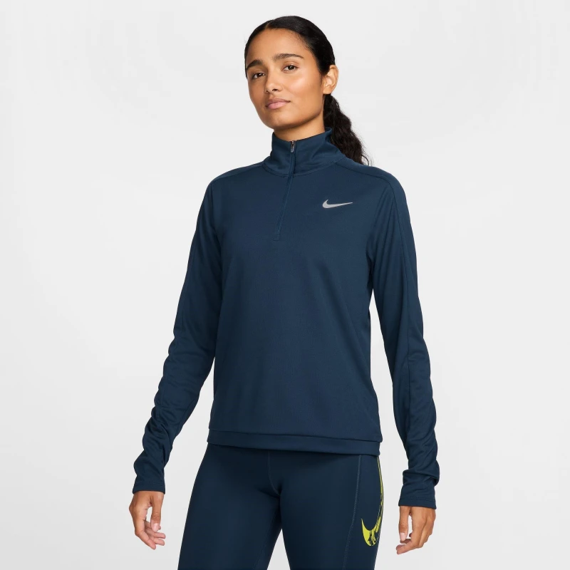 Image of Nike Pacer Womens Long-Sleeve 1/2-Zip Running Top - Blue Blue 8