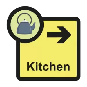 Image of Kitchen Arrow Right Sign, Self Adhesive Foamex (305mm x 310mm)