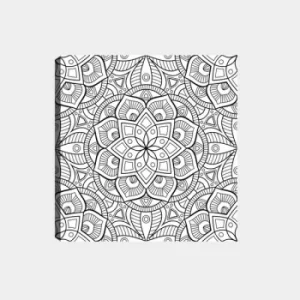 Image of MANDALA81 White Black Decorative Canvas Painting