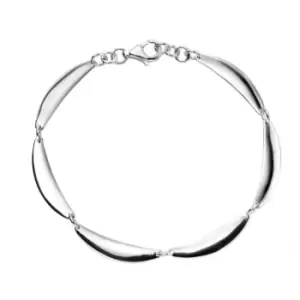 Image of Elements Silver Curved Bar Linked Bracelet B4913