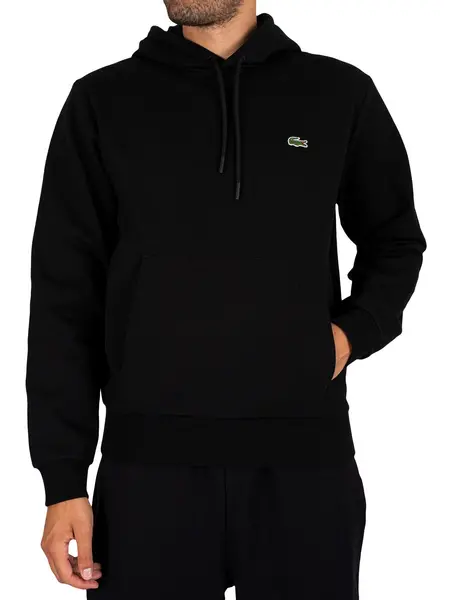 Image of Lacoste Logo Pullover Hoodie Black S