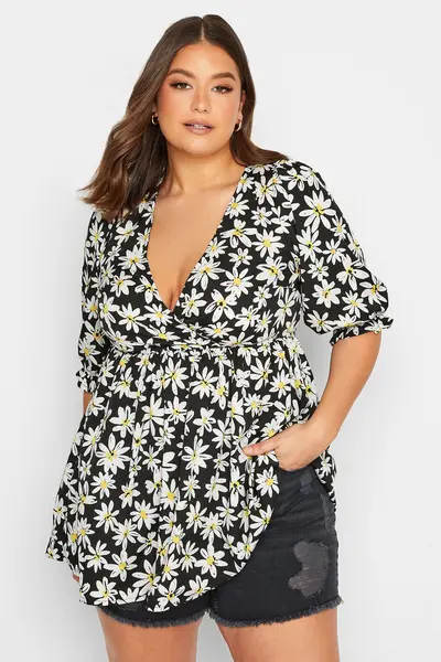 Image of Yours Wrap Top Black