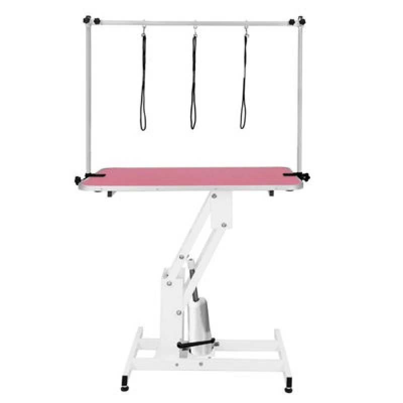 Image of Monstershop White Hydraulic Grooming Table - Pink Table Top 212304