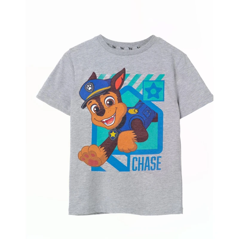 Image of (7-8 Years) Paw Patrol Short Sleeved T-Shirt (Boys Grey)