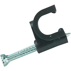 Image of Wickes Coaxial Cable Clips - Brown Pack of 50