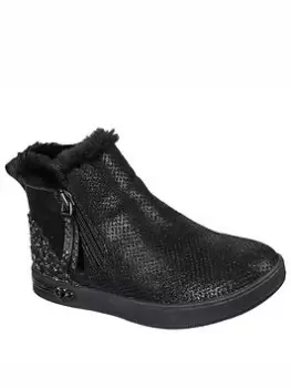 Image of Skechers SHOUTOUTS COZY SHINES CHELSEA BOOTIES, Black, Size 12 Younger