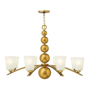Image of 8 Light Multi Arm Chandelier Vintage Brass Finish, E27