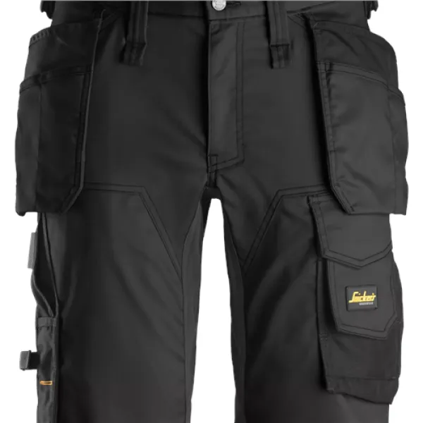 Image of Snickers AllroundWork Stretch Shorts Holster Pockets - Black - 50