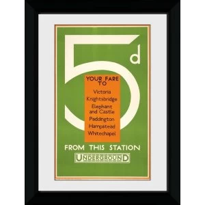 Image of Transport For London Your Fare To 50 x 70 Framed Collector Print