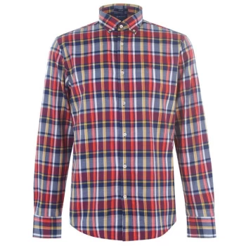Image of Gant Gant Long Sleeve Plaid Regular Shirt - Blue