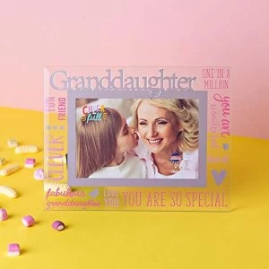 Image of 6" x 4" Cheerful Glass Photo Frame - Granddaughter