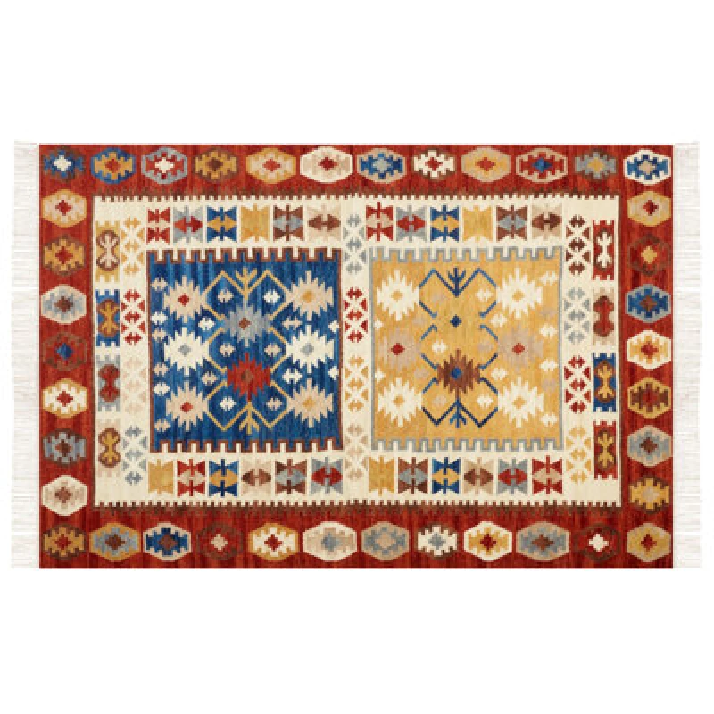 Image of Beliani Rug Voskehat Multicolour 200 X 300 Cm Wool Kilim
