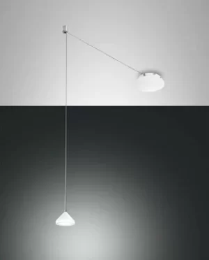 Image of Isabella LED Dome Pendant Ceiling Lights White Glass