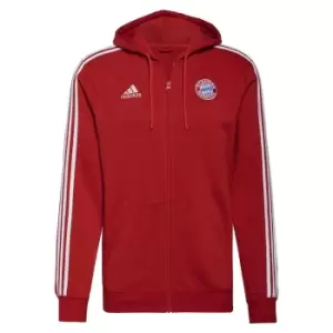 Image of 2021-2022 Bayern Munich 3S Hooded Zip (Red)