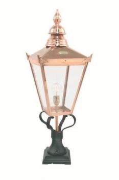 Image of 1 Light Outdoor Pedestal Lantern Copper IP44, E27