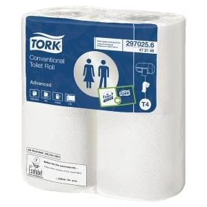 Image of Tork Conventional Toilet Roll 2-Ply 200 Sheets Pack of 36 472150