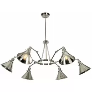 Image of Loops - 6 Bulb Chandelier LIght Highly Polished Nickel LED E27 60W