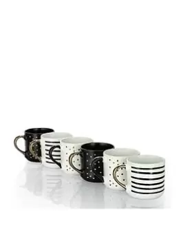 Image of Waterside Stripe & Spots Set Of 6 Mugs