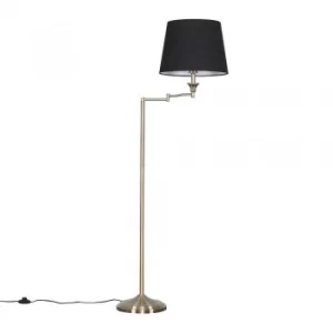 Image of Sinatra Brass Floor Lamp with Black Aspen Shade