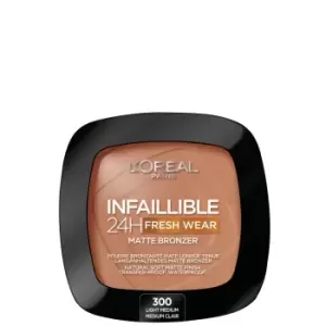 Image of LOreal Paris Infallible 24H Longwear Soft Matte Bronzer 90ml (Various Shades) - 300 Light Medium