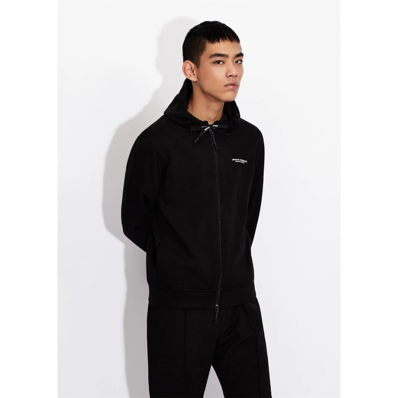 Image of Armani Exchange Felpa Hoodie Black 1200 male S