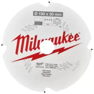 Image of Milwaukee Fibre Cement Cutting Circular Saw Blade 190mm 4T 30mm