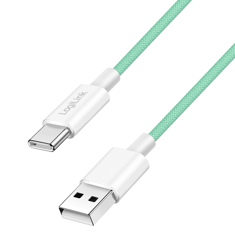 Image of LogiLink CU0328 USB-C cable USB 2.0 USB-A to USB-C plug 1.5m Green CU0328