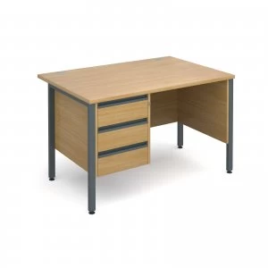 Image of Maestro 25 GL Straight Desk With 3 Drawer Pedestal 1200mm - Graphite H