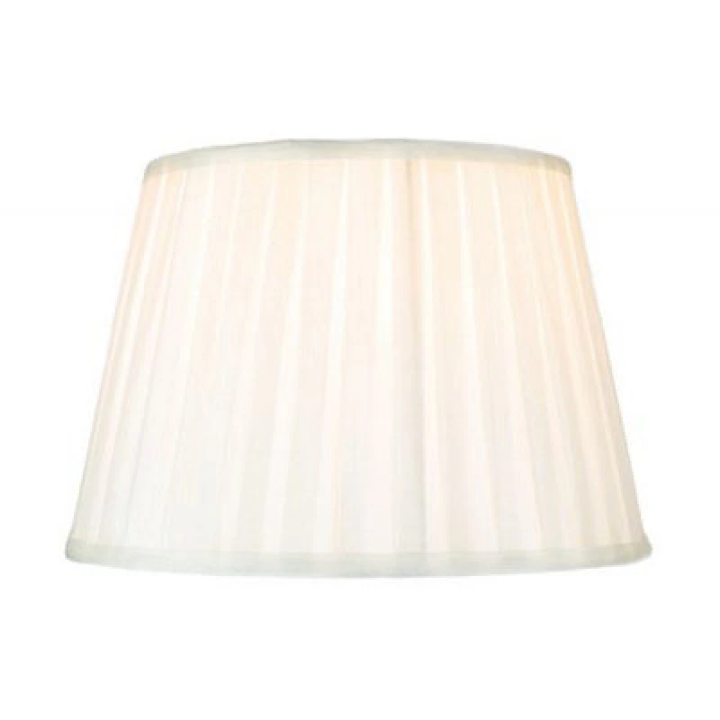 Image of Happy Homewares Traditional Classic Cream Faux Silk Pleated Inner Lined Lamp Shade - 12