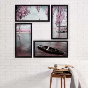 Image of SET_051 Multicolor Decorative Framed Painting (4 Pieces)