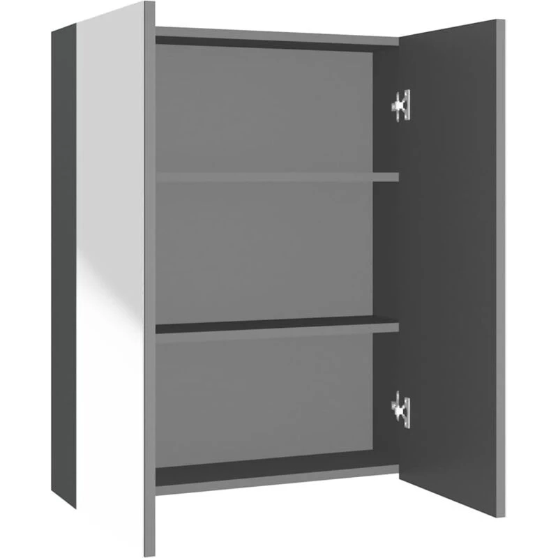 Image of VIDAXL Bathroom Mirror Cabinet 60x15x75cm MDF Anthracite vidaXL 8720286391556