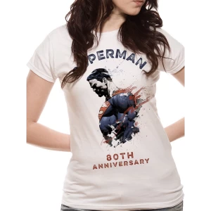Image of Superman - 80th Anniversary Womens Medium T-Shirt - White