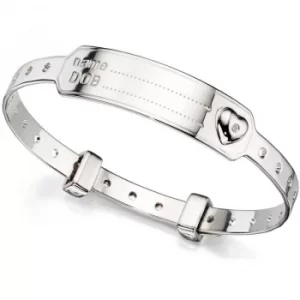 Image of Childrens D For Diamond Sterling Silver ID Expander Bangle