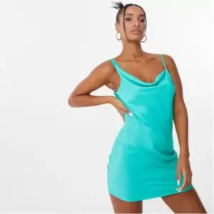 Image of Jack Wills Satin Drape Dress - Green