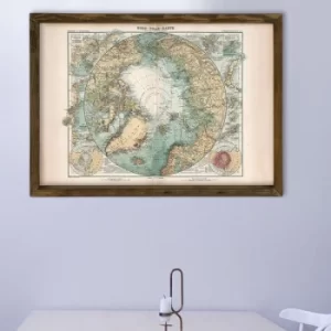 Image of Map030 Multicolor Decorative Framed MDF Painting