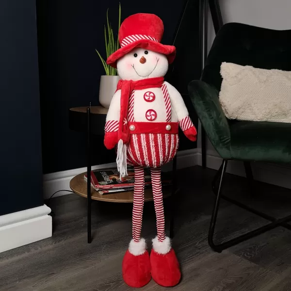 Image of 74cm Red and White Standing Snowman with Telescopic Legs Christmas Decoration