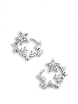 Image of Olivia Burton Sterling Silver Celestial Swirl Hoop Earrings, One Colour, Women