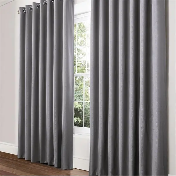 Image of Other Diamond Blackout Ring Top Curtains - Silver 117x183cm